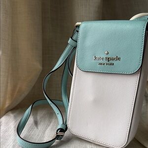 Kate Spade Aqua and White Crossbody Bag